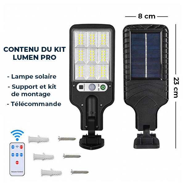 Lumen Pro - Lampe Solaire à Détection de Mouvement